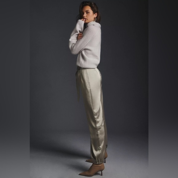 Maeve Metallic Satin Parachute Trousers, Size 6 - Picture 3 of 12